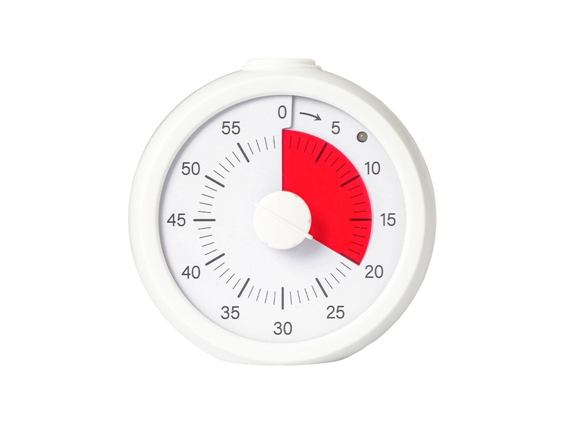 Temporizador Visual Com Alarme (redondo - Branco - Clássico)