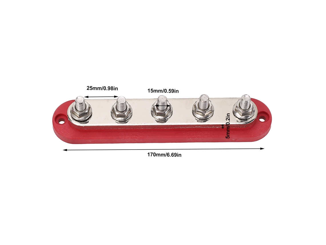 Laxiscreed Conjunto De 2 Blocos De Terminais Em Aço Inox E Cobre Para Distribuição Elétrica 300a 48v