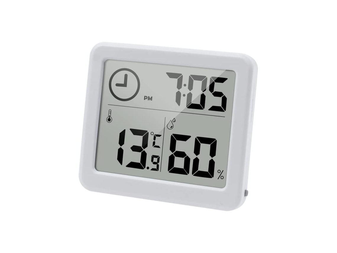 2026-termômetro Higrômetro Digital Interno Com Relógio Tela Lcd Grande Precisão Temperaturas E Umidade