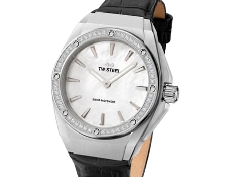 Relógio feminino preto couro real Ceo Tech Ce4027 TW-STEEL