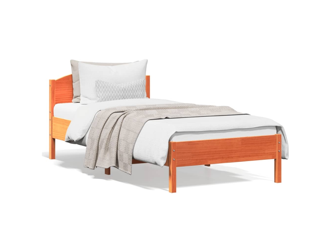 Cama Sem Colchão 90x200 Cm Pinho Maciço Castanho-mel