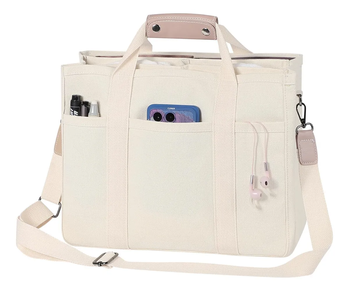 Bolsa Grande De Lona Com Compartimento, Bolsa De Lona Para Mulheresvayotoy