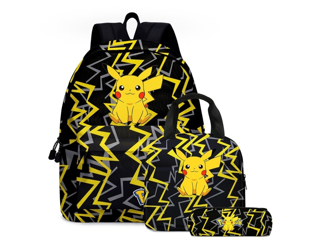 Set de Mochila Escolar Pokémon de 3 Peças, Ideal para Crianças, Educativo, Durável, Perfeito para Crianças, Educativo, Divertido, Seguro STELASPLEN