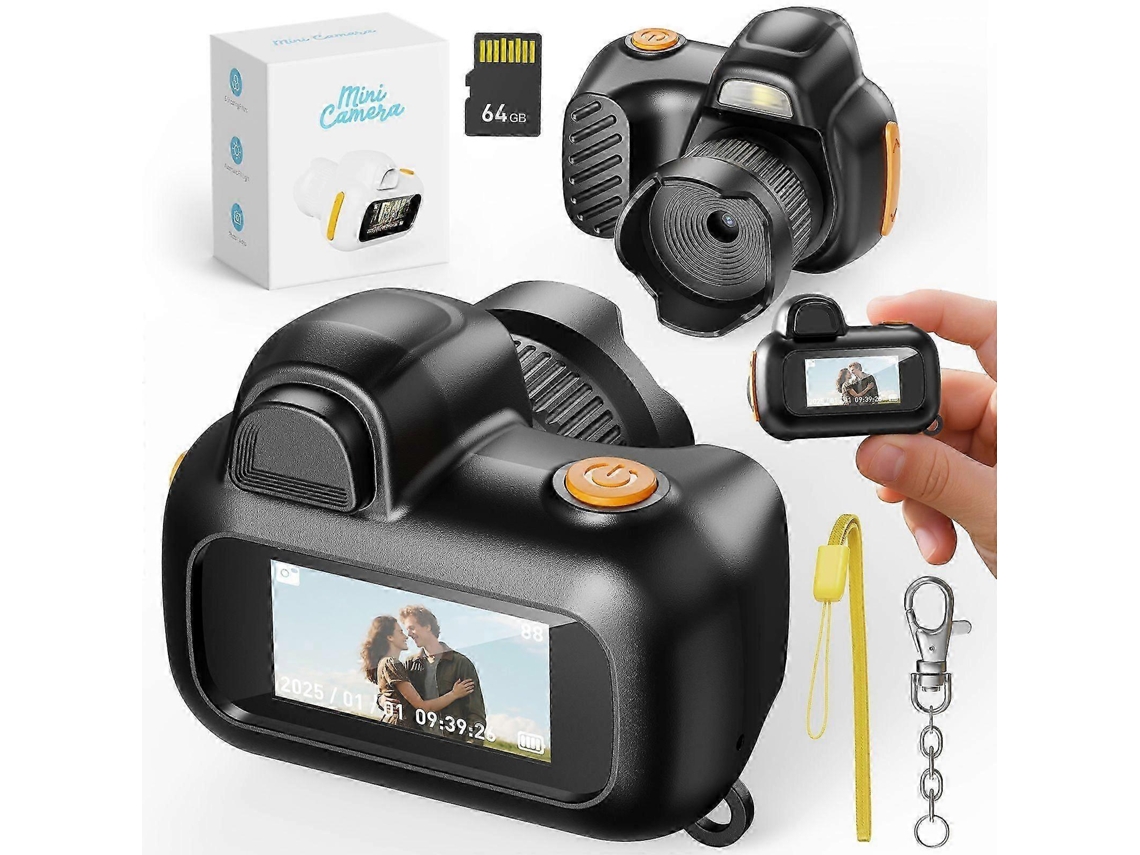Mini Câmera Digital Preta 1080p Com Tela Lcd De 0,96 Polegadas, Zoom De 4x E 4 Filtros Retrô