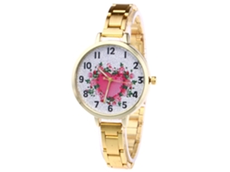 Relógio de pulso unissex Zhoulianfa com pulseira de aço (dourado)