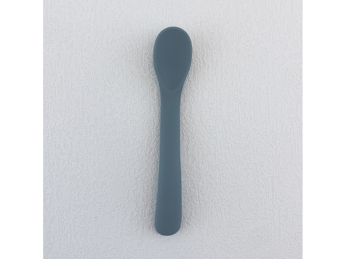 Colher de Silicone com Cabo Longo, Livre de Bpa, Ideal para Alimentação Infantil. MDUG (azul)