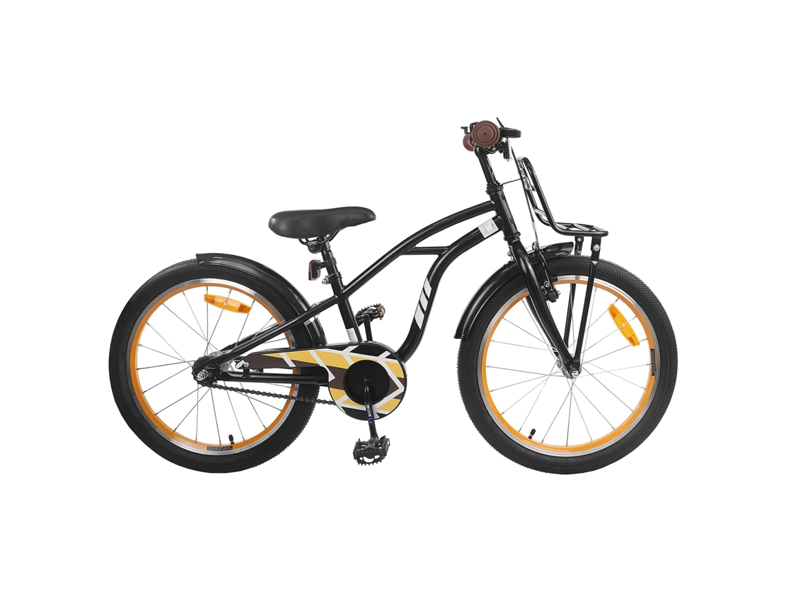 Vidaxl Bicicleta Infantil 18 Polegadas Para 5-7 Anos Preto