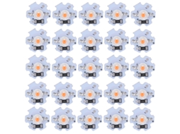 25pcs chips LED 1W 5V 200lm beads luz rosa para luminárias DIY 380-840nm | S/MARCA