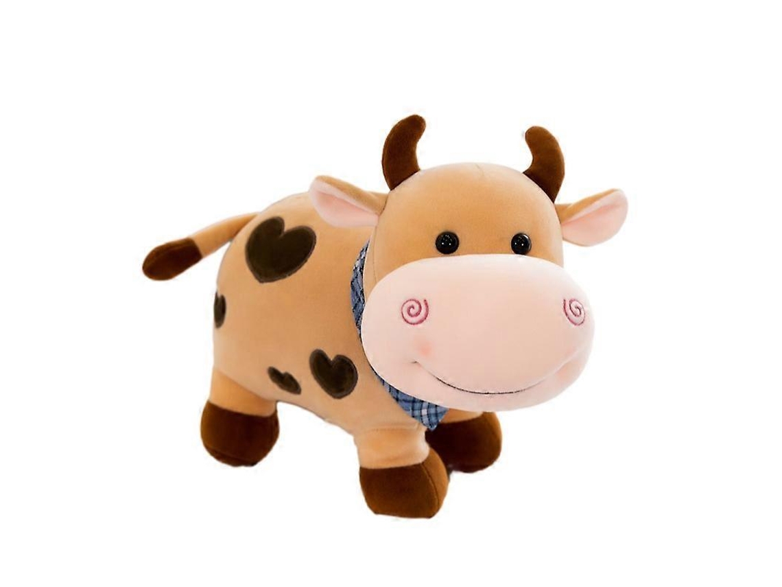 Boneco De Pelúcia Vaca Marrom, 28cm, Presente E Decoração