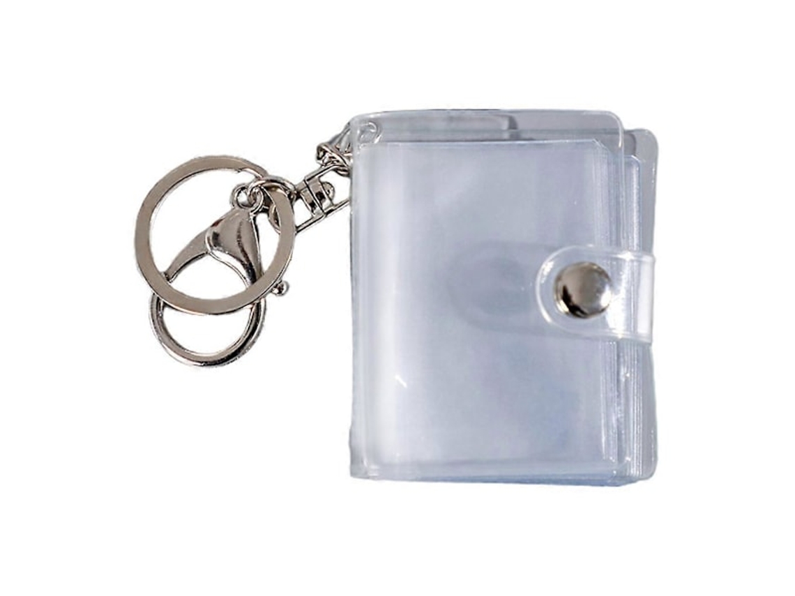 Mini Álbum de Fotos para Chaveiro com 16 Bolsos, Tamanho 1 Polegada, para Fotos Instantâneas e Documentos BRILVIBERA