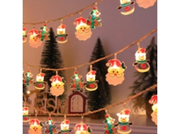 Rebe-luces De Natal Em Cadeia Com Boneco De Neve, Papai Noel E Árvore, Luzes Led Brancas Quentes Para Decoração Festiva De Janelas E Festivais