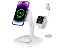 Estação de Carregamento Sem Atualização Lâmpada para iPhone 14/13 YIZHOOD Magnética Branco
