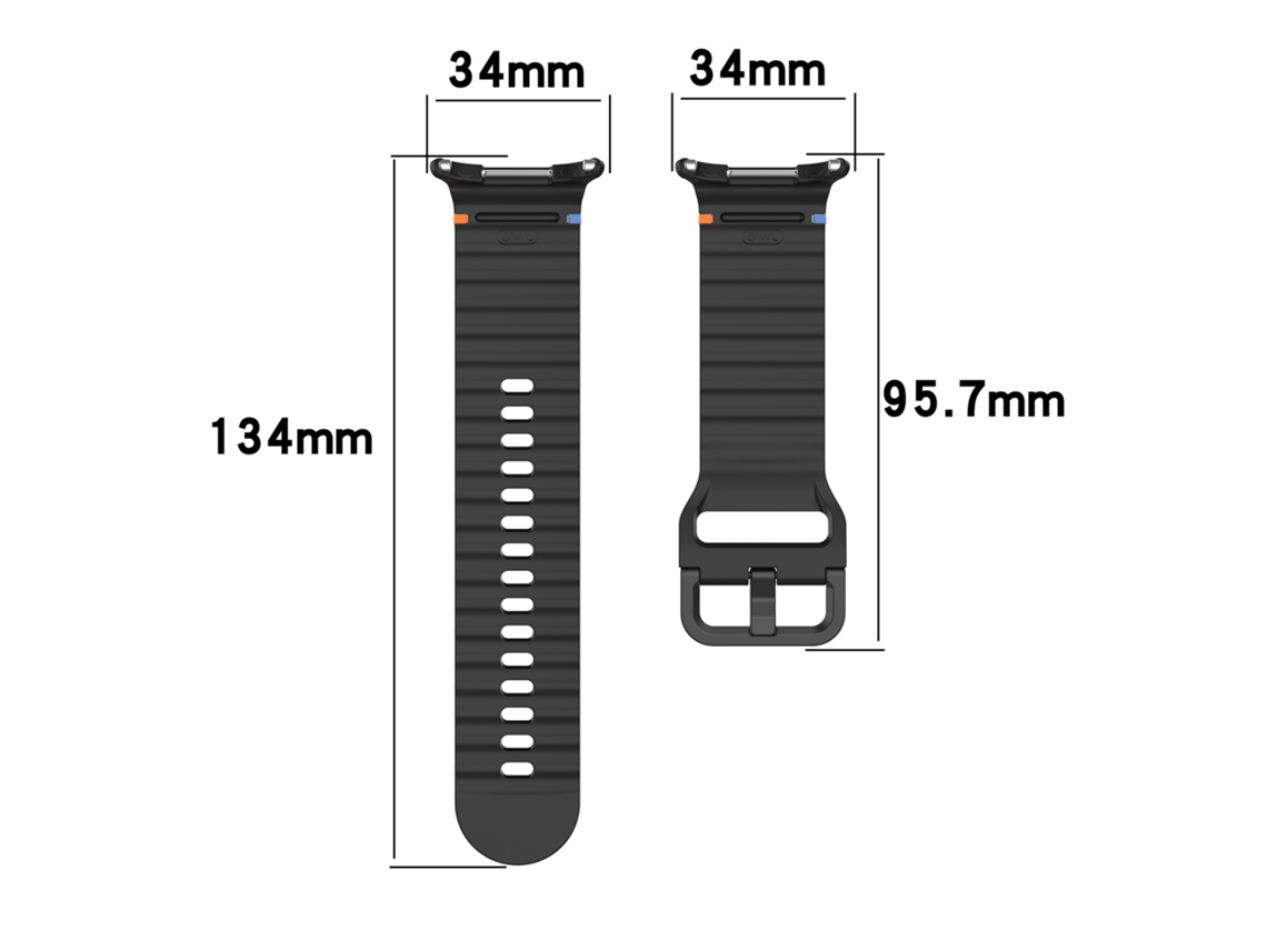 Pulseira de Silicone para Samsung Galaxy Watch 7 Ultra, Design com Costura Ondulada, Esportiva Original CHABERLU