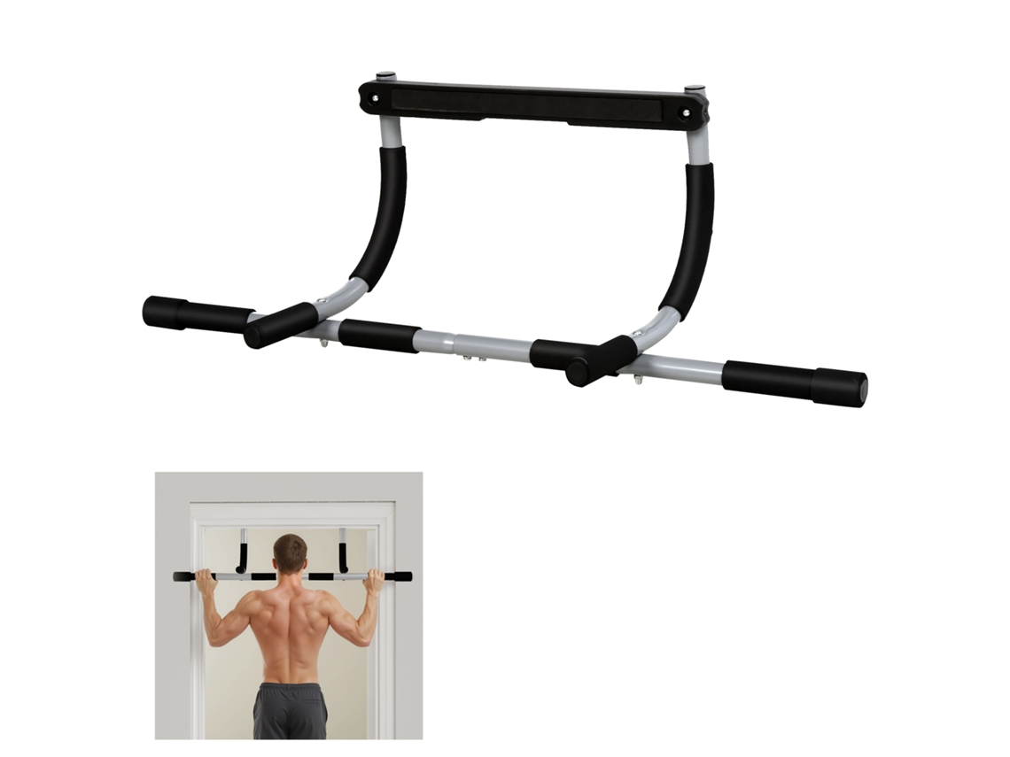Barra de elevação para porta, para treinos em casa, carga até 110kg, 92x40x17cm, preto S/MARCA