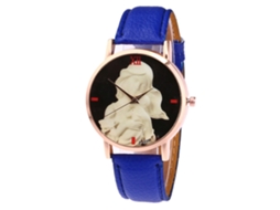 Reloj Unisex Niños Niñas Correa Cuero Pu Casual De Moda Azul