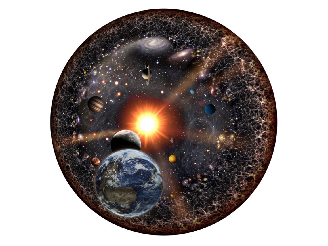 Primerox quebra cabeça Redondo Universo Sistema Solar 1000 Peças Brinquedo Educativo para Crianças e Adultos 7+