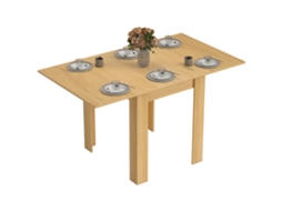 Mesa Extensível 70 140x80 Cm 4 6 Lugares Tampo com Alça Pu Feltro Natural S/MARCA