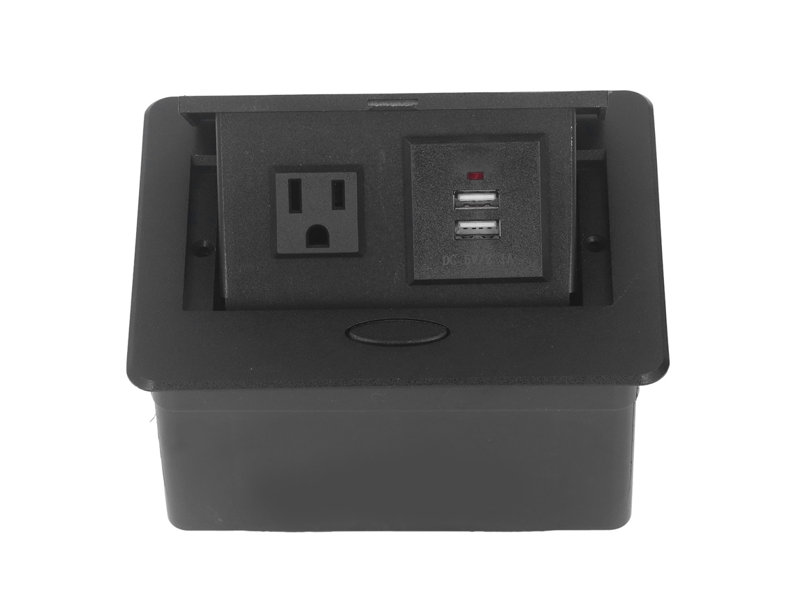 Laxiscreed Soquete De Secretária Embutido Com Porta Usb Dupla De Três Orifícios