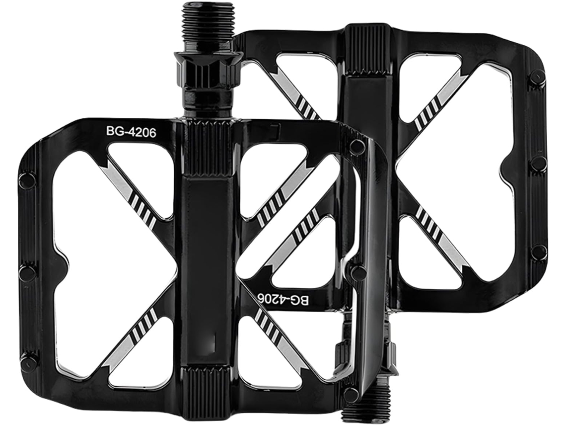 Pedais para bicicleta de montanha, plataforma plana antiderrapante de 9/16''