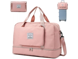 2026 bolsa de Viaje Plegable Knowledee Separación Seco/húmedo, Impermeable, Gran Capacidad, Ideal para Viajes, Gimnasio Y Playa Rosa