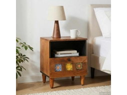 Vidaxl Armário De Cabeceira Com Gaveta Castanho 40 X 33 X 46 Cm