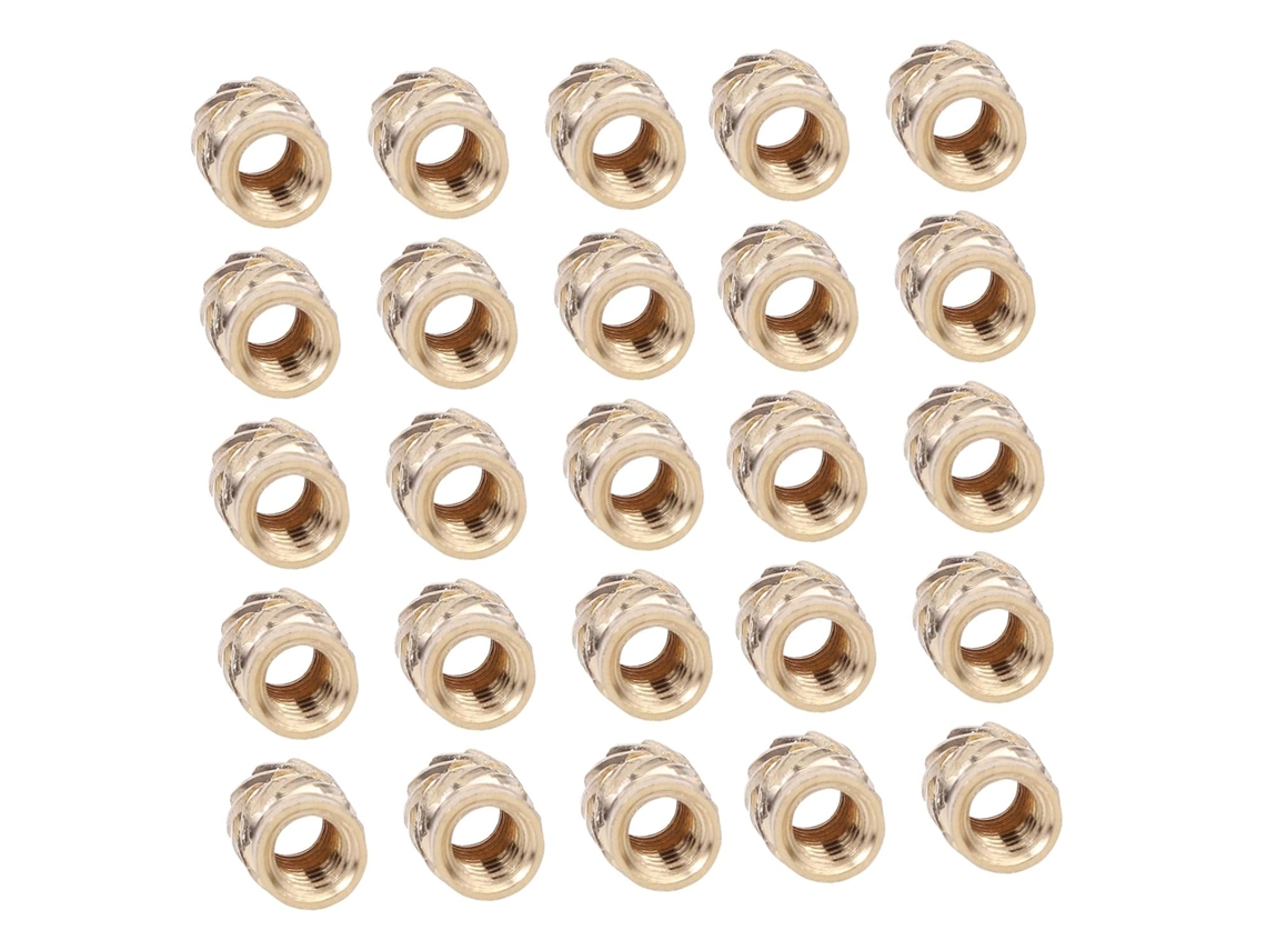 100 Insertos Roscados De Cobre Para Impressoras, Porcas Recartilhadas