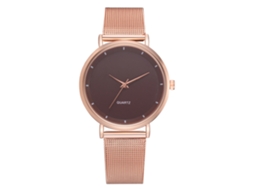 Relógio de Pulso Feminino Fashion com Cinto de Malha de Quartzo Marrom