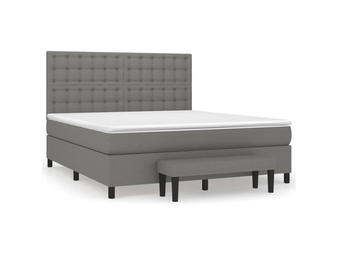 Box Spring Bed, Box Spring Beds Vidaxl Cinzeto Tecido (160 X 200 Cm)