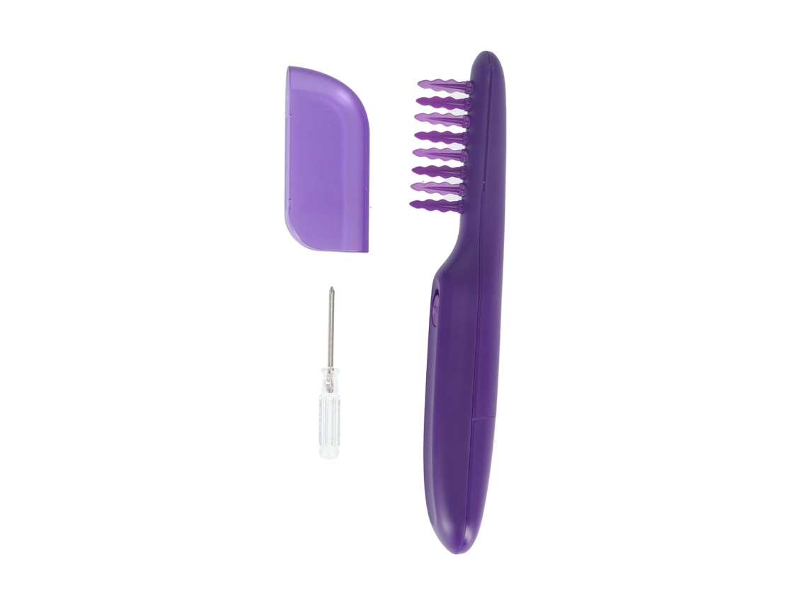 Kit de pentes e escova para desembaraçar cabelo, portátil, rotativo, uso molhado ou seco, cor roxa LAXISCREED