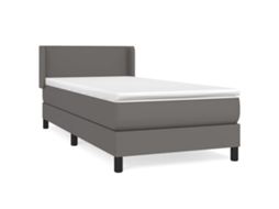 Cama Box Spring VIDAXL (Cinzento - Couro Artificial - 203 x 83 x 88 cm)