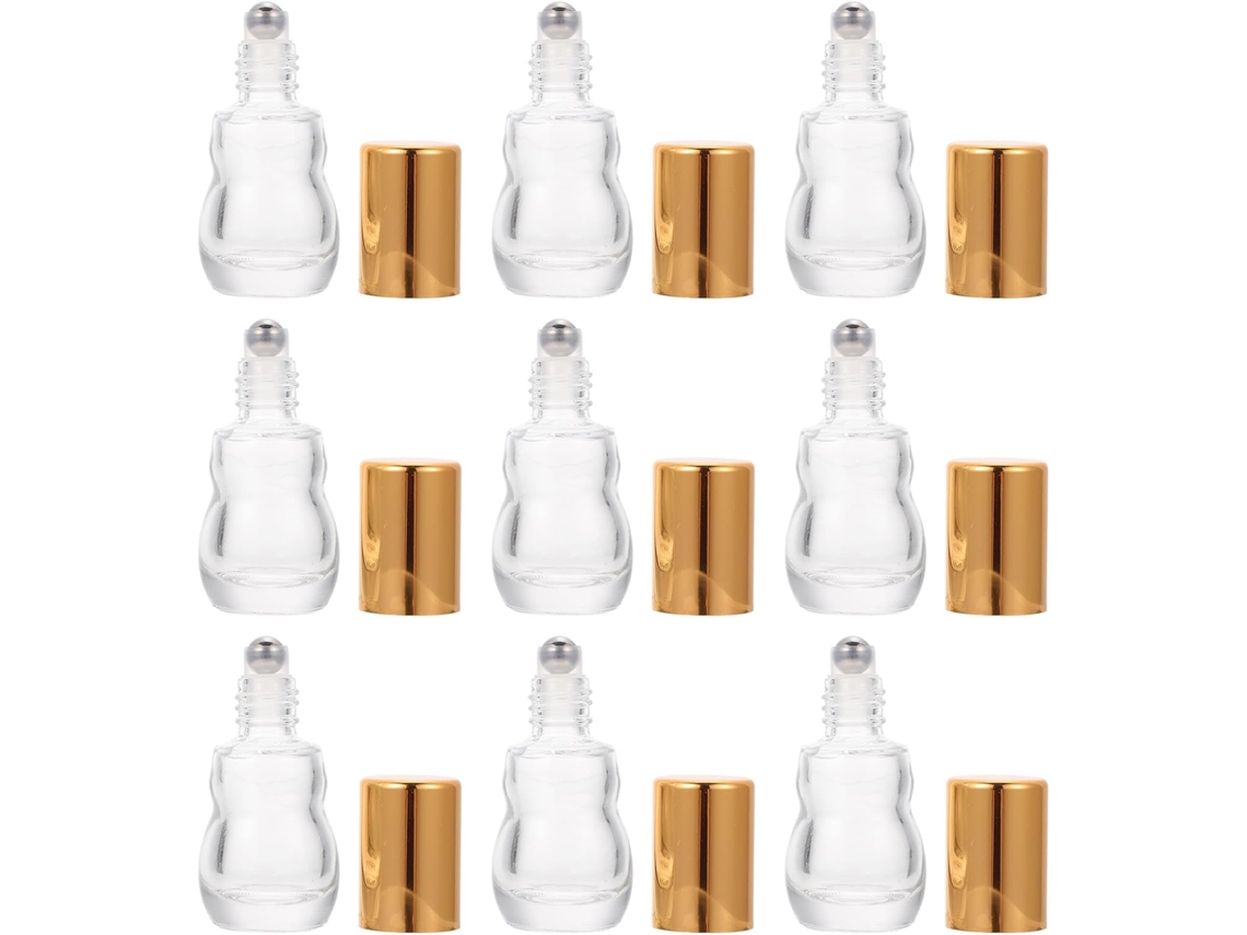 Frascos Roll-on Recarregáveis Em Embalagem Compacta Com 10 Unidades De 8ml Para Óleo.