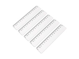 Conjunto De 5 Réguas Multifuncionais Transparentes 15cm E 20cm Para Desenho, Ideais Para Alunos Do Ensino Fundamental