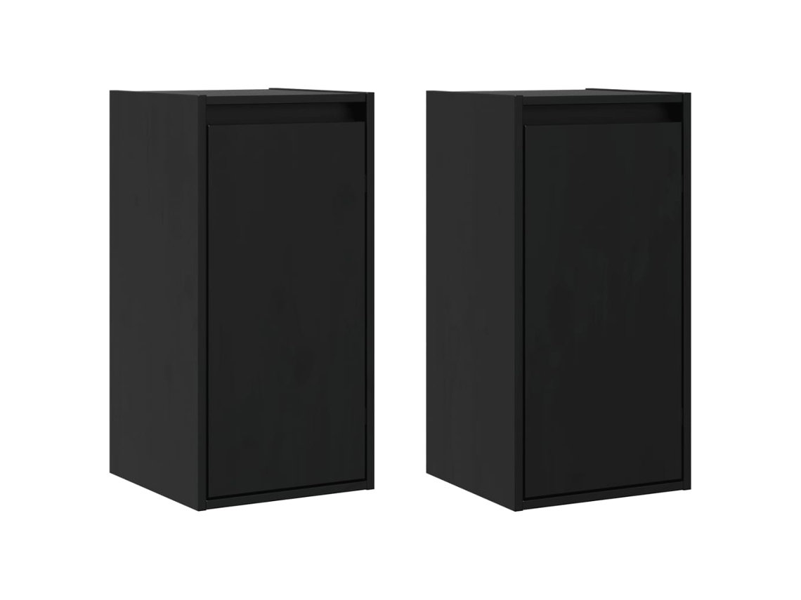 Wall Cabinet, Wall Cabinets Vidaxl Preto Madeira De Pinho (n/a)