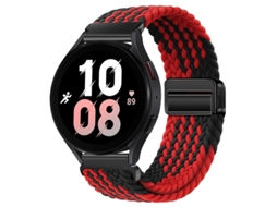 Pulseira esportiva elástica e respirável em nylon trançado com fecho magnético, compatível com Huawei GT6, GT5 e Samsung.