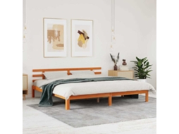 Vidaxl Estrutura Da Cama Marrom Cera 203.5 X 205.5 X 69.5 Cm
