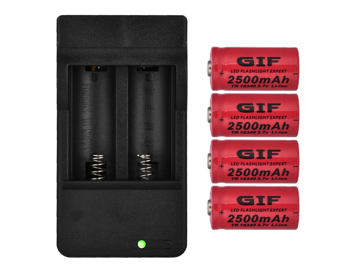 Bateria 16340 de Alta Capacidade Vermelha LAXISCREED
