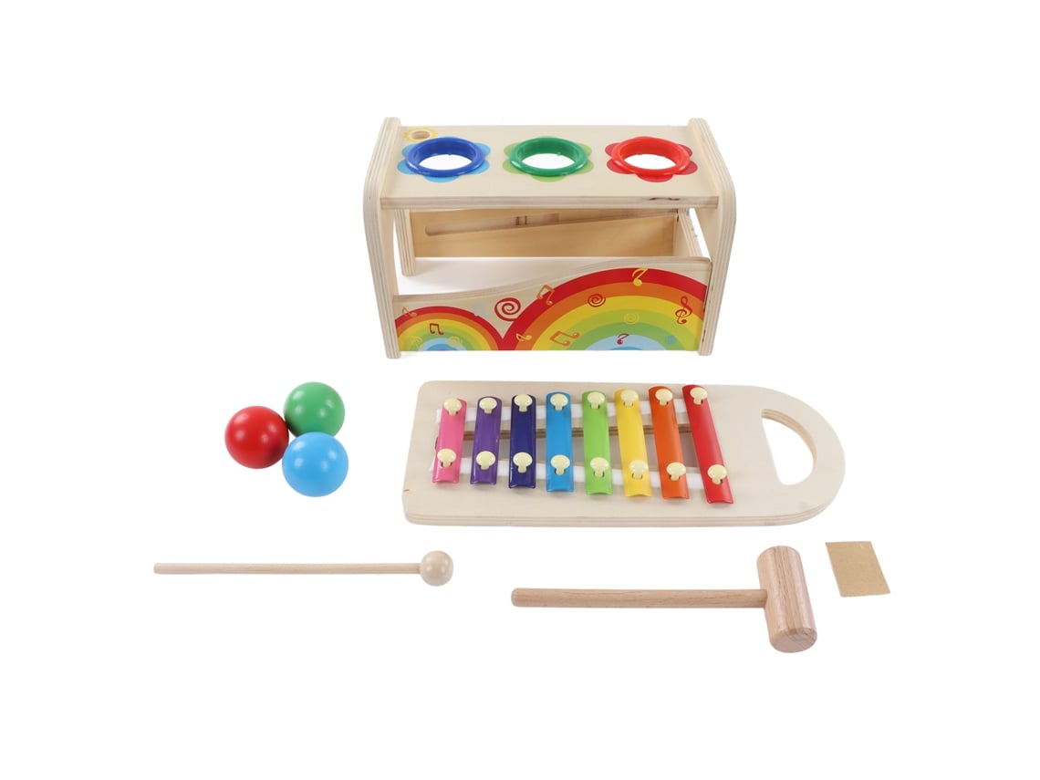 Ats brinquedo de Xilofone com Martelo e Bolas Educatsivo de Madeira para Meninos Meninas Garotos Garotas