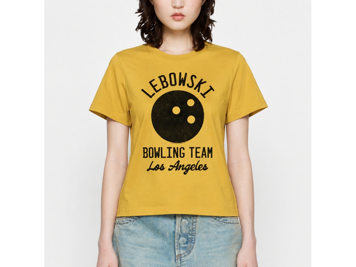 Rockinstone The Big Lebowski Bowling Team Solid Ginger Adult T-shirt Size:m
