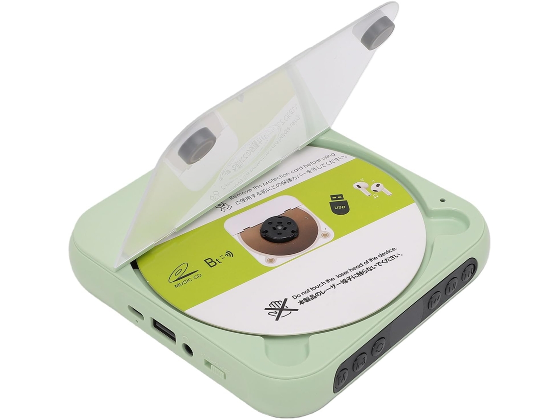 Leitor Cd Portátil Com Bluetooth, Duas Caixas De Estéreo, Transmissor 5.3, Bateria Recarregável De 2000 Mah