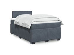 Vidaxl Cama Boxspring Com Colchão 120x190 Cm Veludo Cinzento-escuro