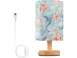 Abajur De Cabeceira Em Formato Baleia Com Porta Usb, Sem Necessidade De Lâmpada, Luz Led Quente Para Quarto, Sala De