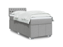 Vidaxl Cama Com Molas/colchão 80x200 Cm Tecido Cinza-claro