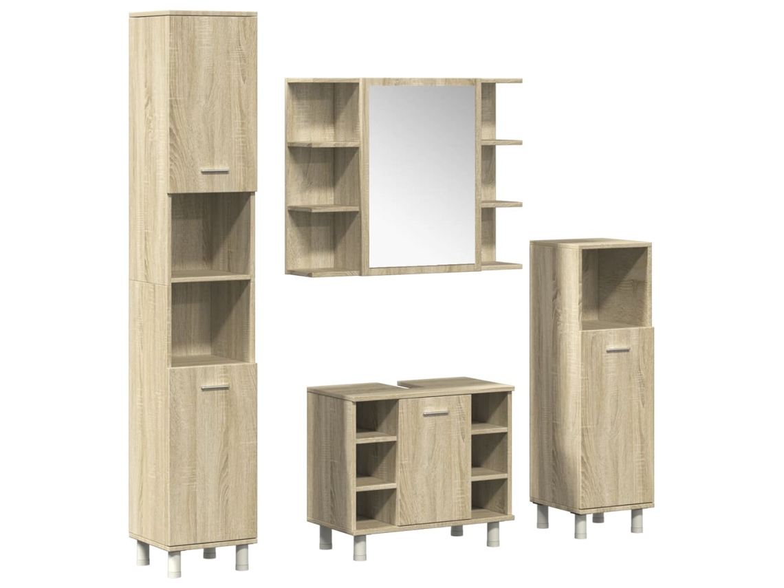 Bathroom Furniture Set, Bathroom Furniture Sets Vidaxl Marrom Madeira Processada (n/a)