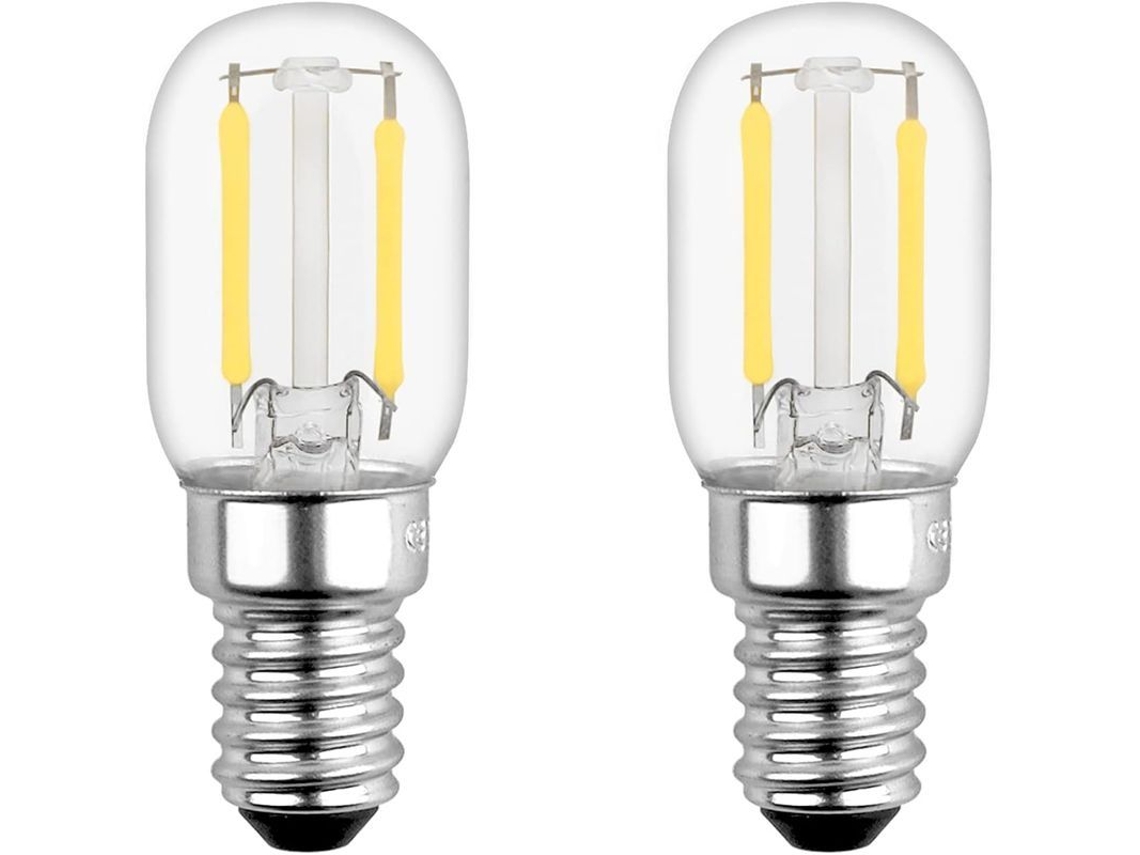 lâmpada Led E14 2w para Geladeira, Equivalente a 15w, Branco Quente 2700k, Pacote de 2 Classe A++ S/MARCA