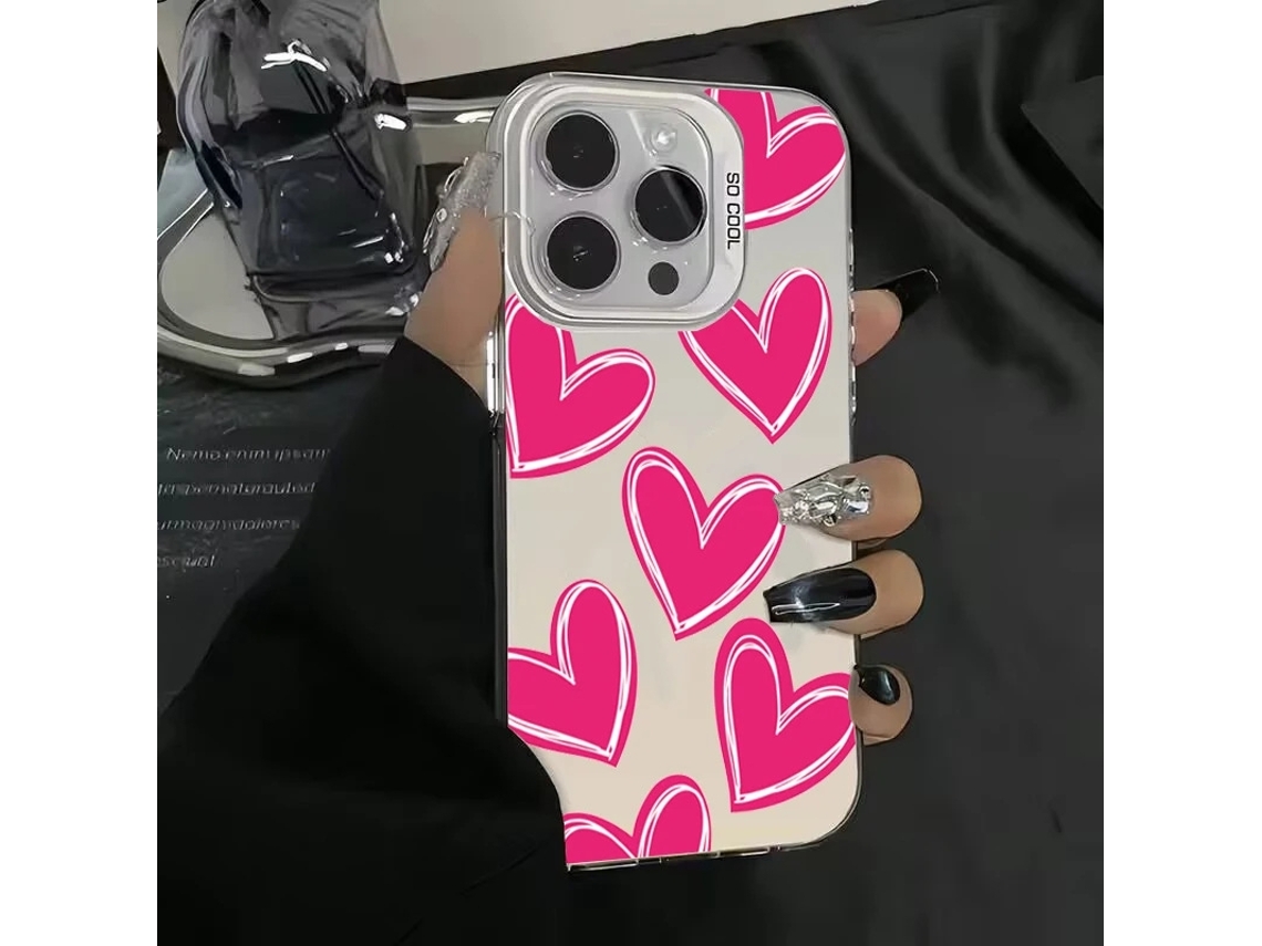 Capa Para Iphone 17 Pro Laser Branca Com Coração 2h289p2
