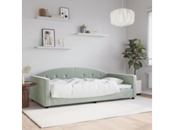 Vidaxl Sofá-cama 100x190 Cm Veludo Cinzento-claro