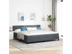 Vidaxl Cama Box Spring Led Cinza Escuro 200 X 200 Cm Veludo