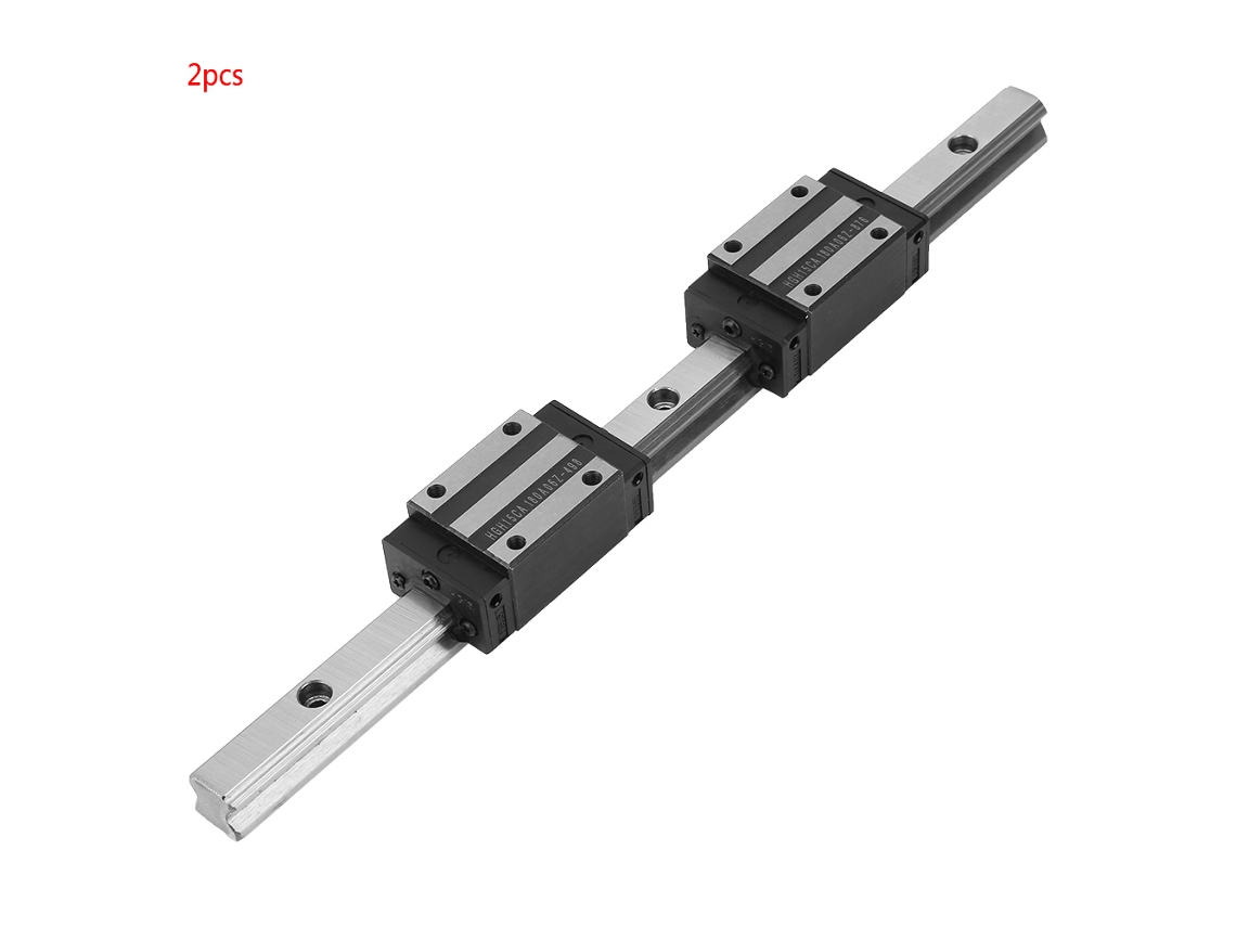 2pcs Rail Hgr15 300mm Com 4 Carriages Linear