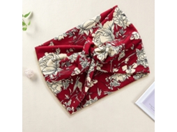 Banner Cruzado Para Cabelo De Algodão Doce Fleuri E Folhas Bordeaux