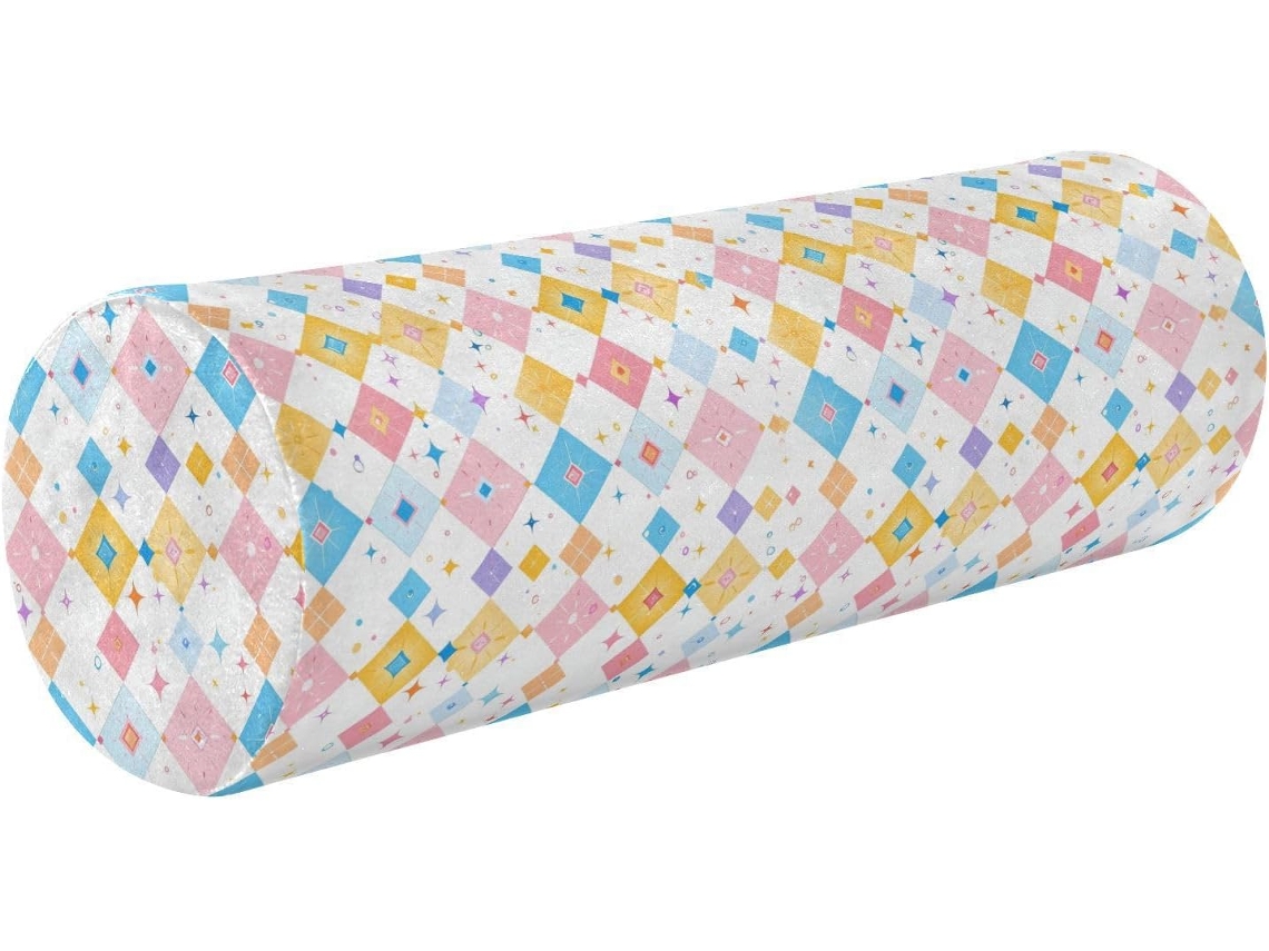 Travesseiro Cilíndrico para Pescoço Frodotgv Capa Removível e Lavável Dormir na Cama, Alívio da Dor, Estampa